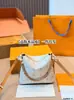 Bolso cubo clásico monograma Lvyjia, cadena gruesa, bolso de mano de cuero genuino de alta gama para mujer, de hombro y cruzado