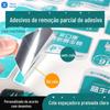 Etiqueta Espaçadora Autoadesiva Semi-Adesiva Prata Claro Remoção Parcial de Cola Etiqueta de Produto Químico Diário Etiqueta Espaçadora com Cola para Shampoo