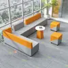 Canto Sofá Criativo Recepção de Escritório Área de Lounge Cabine Sofá de Negociação Mesa de Centro Simples Moderna