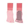 Calcetines de yoga antideslizantes, calcetines profesionales de Pilates para mujer de cinco dedos con separación para el pulgar, absorbentes de sudor, resistentes al olor, calcetines largos sin costuras