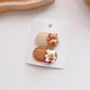 Pinza para el pelo con flequillo para niños pequeños, color café con leche, oso, color té con leche, pinza para el pelo de niña, clip Bb, accesorio para el pelo, caricatura, Otoño e Invierno
