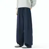 Pantalones de chándal rectos de peso pesado con bloques de color de cintura de marca de moda estilo americano para hombres y mujeres, holgados y estilizados, adecuados para otoño, pantalones largos deportivos y casuales