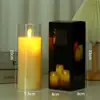 Vaso de vidrio acrílico vela electrónica fiesta de cumpleaños lámpara de vela para fiesta lámpara de atmósfera romántica vela de Navidad Halloween