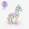 Pônei Multicolorido Impresso em 3D com Articulação de Olho Simulada Atividades Ano do Cavalo Figuras do Zodíaco Brinquedos Enfeites Mercado Noturno Atacado