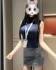 Traje de falda de cintura alta y cadera con top corto sin mangas ajustado de verano 2025 para mujer estilo 'Hermana Mayor' de Mingjun Pura Deseo