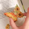 Pintura al Óleo Colgante de Mariposa Retro Marcador de Libros de Metal Estilo Chino Clásico Souvenir Cultural y Creativo de Alta Gama para Estudiantes de Primaria