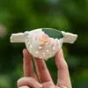 Carpa Jugando con Loto Colador de Té de Doble Oreja Filtro de Té Cerámico Accesorios para Juego de Té Chino Kung Fu para el Hogar Filtro de Té
