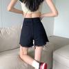 Estilo coreano Jeans Feminino Primavera e Verão 2023 Nova Chegada Preto Fringe All-match Wide-leg Calças Loose Slim-fit Short Trendy Calças