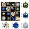 Decoraciones navideñas de productos nuevos de Amazon transfronterizos Adornos para árbol de Navidad Juego de bolas navideñas de plástico pintado electrochapado