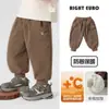 Pantalones de pana de algodón para niño con forro polar, engrosados para invierno, nuevo estilo 2026, pantalones cálidos para niños, modernos