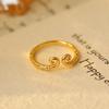 Anillo de Maldición Estilo Juego Serie Wukong Súper Fuego Metal Antiguo Patrón Tallado Anillo Anillo de Pareja