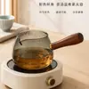 Tetera de asa lateral para preparar té, tetera individual, mandarina verde pequeña, tetera de vidrio para infusión lenta, juego de té Kung Fu, preparación de té, separación de té y agua