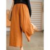 Moda Verão Calça Wide Leg Nove Pontos Feminina Calça Reta Verão 2024 Literária Tamanho Grande Solta Efeito Emagrecedor Calça Casual Tendência