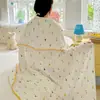 Manta de Gasa de Doble Capa 100% Algodón Clase A, Colcha de Gasa Arrugada de Algodón Puro para Verano, Grado Materno e Infantil, Adecuada para Niños de Guardería, Manta para Siesta con Aire Acondicionado