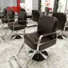Silla de salón de peluquería para cortar, rizar y peinar, diseño popular, estilo guerrero negro, altura ajustable, giratoria y reclinable, adecuada para barberías