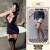 Laranja Amizade Lingerie Sexy Sexy Aeromoça Saia de Quadril Uniforme Desejo Puro Não Precisa Tirar Abstinência Tentação Pijama Qqny Conjunto Mulheres