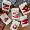 Nuevo Pasador Rojo de Dibujos Animados Estilo Coreano Hecho a Mano en Tela Pinza Lateral para Flequillo Infantil Pinza Dulce para Separar el Cabello para Niñas