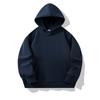 Sudadera con capucha de rizo para niños de Primavera y Otoño con bolsillo de parche para estudiantes de primaria y jardín de infantes, top de color liso, uniforme de clase personalizado con impresión de logotipo