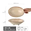 Juego de vajilla de cerámica de alta gama cocida en horno, platos y vajilla de cerámica vintage, tazones al por mayor, tazones de arroz para el hogar, tazones para sopa, platos para pescado al por mayor
