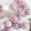 Esfera Rosa de Navidad Bola de Burbujas Decoración para Árbol de Navidad Colgante de Navidad Decoraciones Navideñas DIY Estrella para la Punta del Árbol Colgante