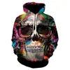 Nuevo Sudadera con Capucha Casual de Impresión Digital 3D de Calavera Tendencia Transfronteriza para Hombre