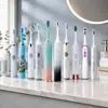 Escova de dentes elétrica inteligente para adultos, totalmente automática, recarregável, cerdas macias, à prova d'água, conjunto para casal unissex, atacado de venda quente transfronteiriça