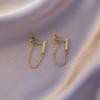Aretes de acero de titanio de trébol de cuatro hojas con sentido de diseño avanzado, lujo ligero para mujer, diseño nicho, aretes que no se desvanecen, nuevo estilo 2024