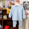Pijama infantil, ropa interior térmica de otoño e invierno para bebé, conjunto de tops y pantalones de otoño para niño, ropa de casa de seda acrílica para niña