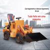 Empilhadeira pequena, carregadeira, diesel, multifuncional, tração nas quatro rodas, caminhão de garra, criação agrícola, galpão baixo em miniatura, empilhadeira de construção de terraplenagem