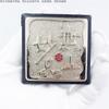 Placa con nombre LOGO en relieve elevado, letrero metálico cuadrado personalizado, fabricantes de Fujian, efecto esmerilado