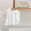 Camiseta Básica Lisa de Manga Larga para Niños Estilo Primavera y Otoño Unisex Niños Bebé Cuello Redondo Capa Base Suave y Excelente Suave y Lisa de Seda Top