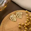 Pendientes Dorados Retro Exagerados de Hoja Europeos y Americanos, Pendientes Calados de Mariposa y Ginkgo, Pendientes Personalizados de Lujo Accesible