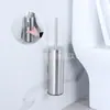 Cepillo de Inodoro de Acero Inoxidable Enchufable para Comercio Electrónico Transfronterizo, Desmontable y Lavable, Doble Uso Montado en Pared y de Pie, Cepillo de Limpieza Largo