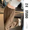 Calças casuais de perna larga, cintura alta, modeladoras, calças de yoga para mulheres, novo estilo 2026, corte solto, feitas de Liocel, com um design relaxado e fluido