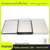 Caixa de Lata Grande Articulada com Tampa Flip-Top para Conjunto de Cosméticos, Caixa de Lata Dupla Camada com Tampa Aberta Estilo Livro, Personalizável