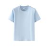 Camiseta de Algodón Puro Azul Leche para Mujer Estilo Dopamina 2026 Diseño de Verano Estampada Top Adelgazante Hombro Normal Mangas Cortas