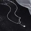 Collar de Plata S999 Osa Mayor para Mujer Diseño de Nicho Lujo Ligero Diamante Brillante de Alta Calidad Cadena para Clavícula Regalo de Cumpleaños