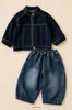 Conjunto de Dos Piezas Chaqueta de Mezclilla Traviesa Genial Estilo Primavera para Niños Nuevo 2026 Elegante Genial Moda Callejera Estilo Otoño