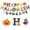 Nuevo Juego de Decoración de Fiesta con Bandera de Calabaza Temática de Halloween, Bandera del Festival de Fantasmas, Juego de Adorno Espiral para Pastel