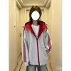 Sudadera con capucha a bloques de color y rayas estilo retro americano para hombre y mujer, estilo universitario de otoño, chaqueta cárdigan holgada juvenil para pareja