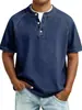 Camisa Polo Masculina de Verão Lavada Vintage com Gola Alta e Zíper, Ombro Caído, Casual, Roupas Masculinas de Manga Curta, Venda Quente Europeia e Americana Transfronteiriça