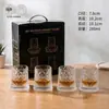 Copo de uísque exclusivo transfronteiriço, caixa de presente de luxo, em estoque, rolamento de metal, luminoso, copo de vinho criativo para alívio do estresse