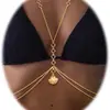 Moda Europea y Americana Joyería Transfronteriza Sexy Exagerada Playa Casual Cadena para Ropa Corporal Cadena Brillante de Pedrería Cadena para el Pecho