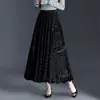 Falda Reversible de Encaje Afelpado para Mujer, Nueva Colección Otoño 2026, Falda Larga de Cintura Alta Adelgazante, Falda de Línea A Acampanada a la Moda