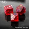 Dungeons and Dragons Dado 7 Peças conjunto Colorido Revestimento Explosão Fosco Granate Vermelho DND RPG Dado de Cristal