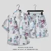 Camisa estilo havaiano masculina ins verão solta manga curta shorts terno moderno bonito praia floral roupas de casal