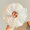 Goma para el pelo con estampado de leopardo marrón para otoño e invierno para mujer, scrunchie elegante y sofisticado para peinados de moño