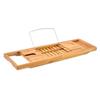 En stock Al por mayor Estante de baño telescópico antideslizante Estante de baño de bambú Almacenamiento multifuncional para baño Soporte para vino tinto