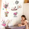 Brup Adesivo de Parede Gato Coração Curativo Decoração de Parede de Fundo para Quarto Infantil Adesivo Decorativo Removível Br4727C