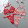 Um conjunto de lingerie com estampa de cabelo para uma geração, confortável, malha macia, perspectiva, sexy, com bojo, alça cruzada 661-AB